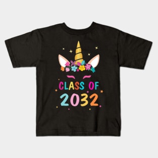 Kid Unicorn First Day Of School Class Of 2032 Kids T-Shirt